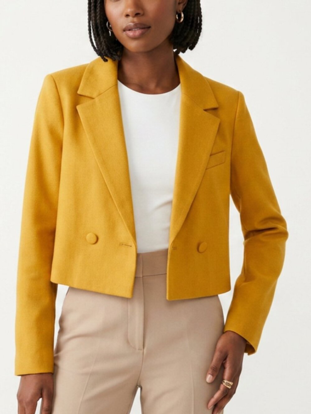 7 For All Mankind | Cropped Moto Jacket | Women's M | Mustard | Vegan Leather